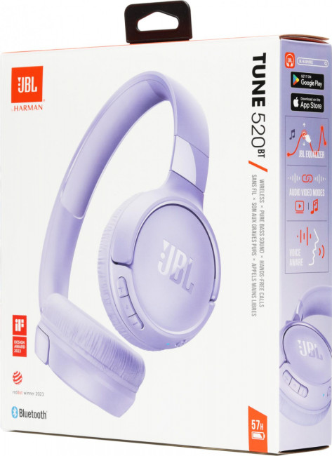 Гарнитура накладные JBL JBLT520BTPUR Гарнитура накладные JBL JBLT520BTPUR