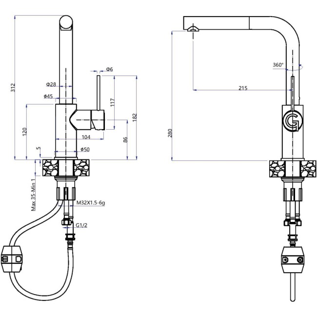 Смеситель RIVELATO Rivelato 1573503 nero cromo Смеситель RIVELATO Rivelato 1573503 nero cromo