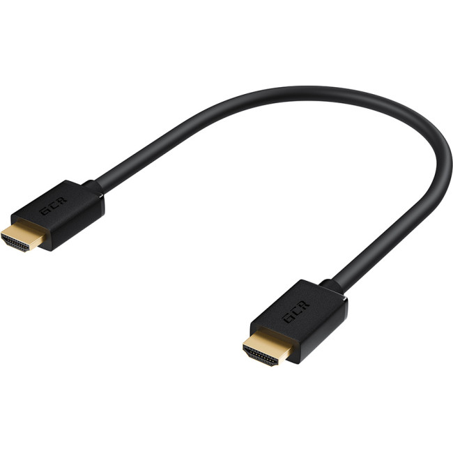 GCR Кабель 0.3m HDMI версия 1.4, черный, OD7.3mm, 30/30 AWG, позолоченные контакты, Ethernet 10.2 Гбит/с, 3D, 4K, GCR-HM410-0.3m, экран Greenconnect GCR-HM410-0.3m, 0.3 м