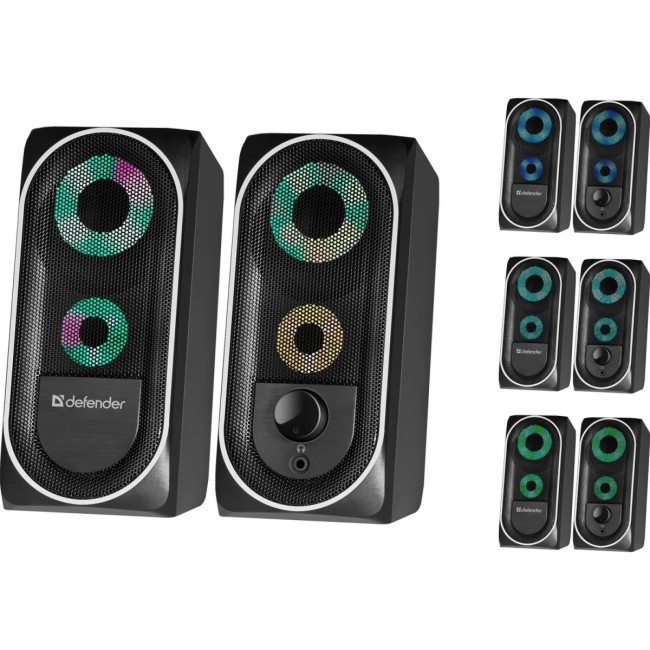 Defender Акустическая 2.0 система Solar 4 8Вт, BT/Light, питание от USB Defender 65404