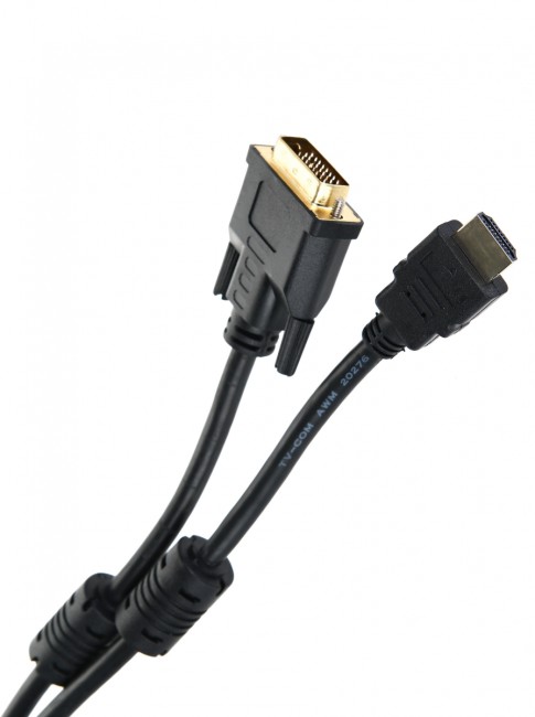 Кабель HDMI to DVI-D (19M -25M) 2м, 2 фильтра TV-COM <LCG135F-2M> TV-COM HDMI to DVI-D (19M -25M) 2м, 2 фильтра