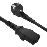 GCR Кабель питания 0.5m, Евровилка угловая - С13, GCR, 3*0,5mm, черный, GCR-54318 Greenconnect GCR-54318