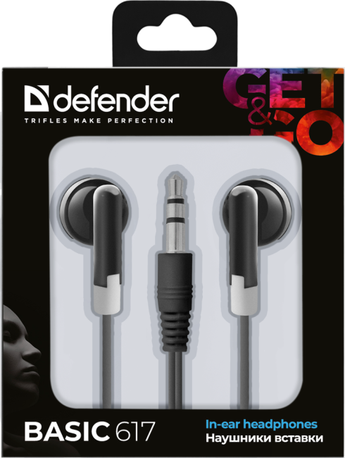 Defender #1 Наушники вставки Basic 617 черный Defender Basic 617 Defender #1 Наушники вставки Basic 617 черный Defender Basic 617