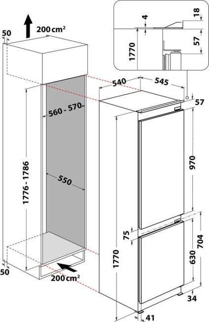 Встраиваемые холодильники Whirlpool Whirlpool WHC18T132 Встраиваемые холодильники Whirlpool Whirlpool WHC18T132