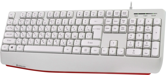 Defender Проводная клавиатура Atom HB-546 RU,белый,104+FN,1.8м Defender 45547