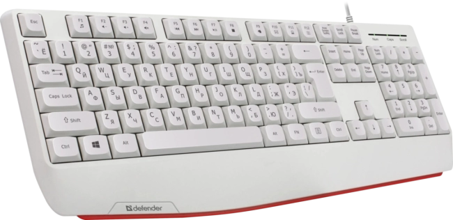 Defender Проводная клавиатура Atom HB-546 RU,белый,104+FN,1.8м Defender 45547