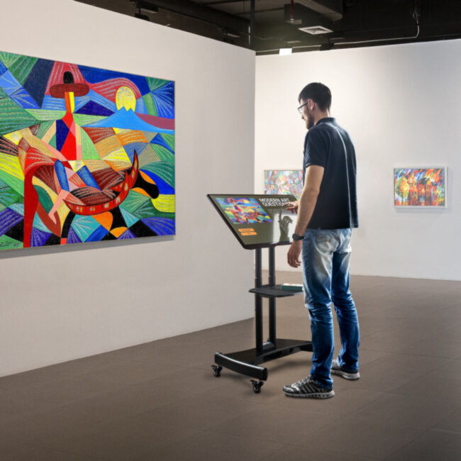 Мобильная стойка ONKRON на 1 для ТВ и сенсорных панелей ONKRON TS1330