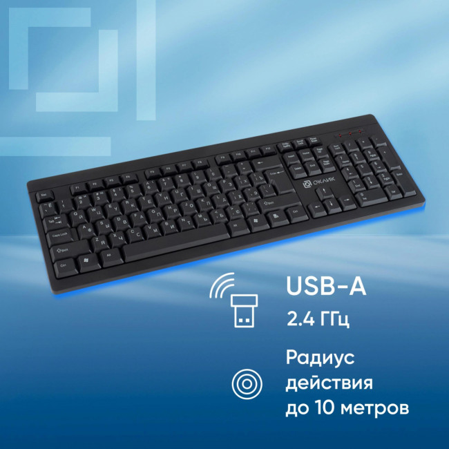 Клавиатура Oklick 95KW черный USB беспроводная (1788287) Oklick 1788287 Клавиатура Oklick 95KW черный USB беспроводная (1788287) Oklick 1788287