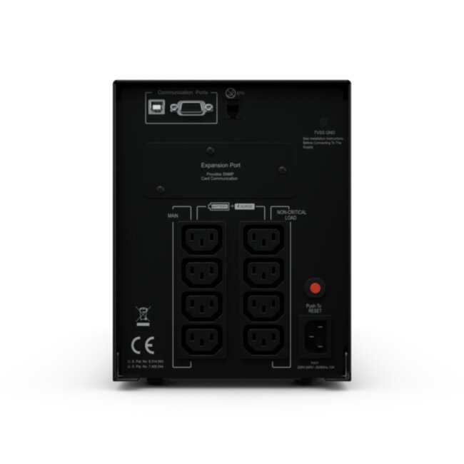 ИБП CyberPower PR1000ELCD, Line-Interactive, 1000VA/900W, 8 IEC-320 С13 розеток, USB&Serial, SNMPslot, LCD дисплей, Black, 0.6х0.35х0.4м., 21кг. CyberPower PR1000ELCD