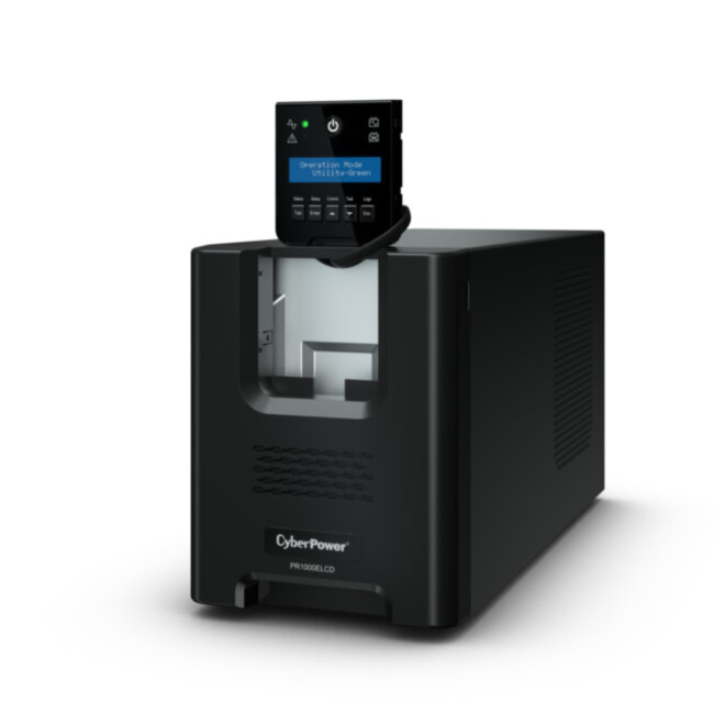ИБП CyberPower PR1000ELCD, Line-Interactive, 1000VA/900W, 8 IEC-320 С13 розеток, USB&Serial, SNMPslot, LCD дисплей, Black, 0.6х0.35х0.4м., 21кг. CyberPower PR1000ELCD