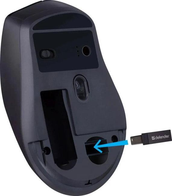 Defender Беспроводная оптическая мышь Effect X MS-095 черный,6D,800-1600dpi,бесшумн Defender 52095