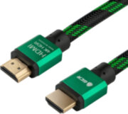 Greenconnect Кабель 0.5m HDMI версия 2.0, HDR 4:2:2, Ultra HD, 4K 60 fps 60Hz/5K*30Hz, 3D, AUDIO, 18.0 Гбит/с, 28/28 AWG, OD7.3mm, тройной экран, BICOLOR нейлон, AL корпус зеленый, GCR-51484 Greenconnect HDMI (m) - HDMI (m) 0.5м