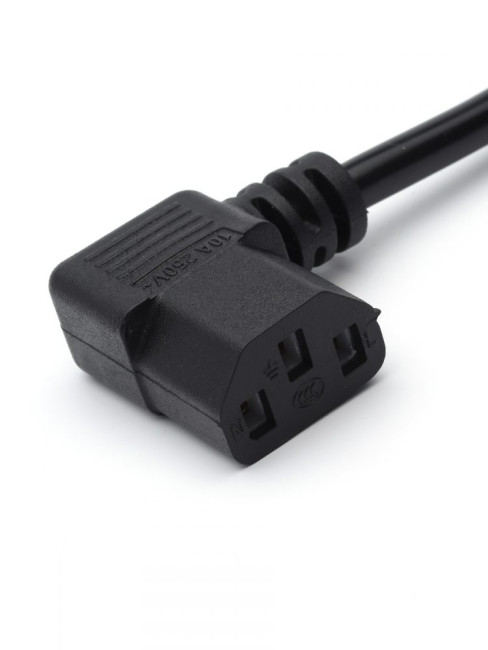 Кабель питания GoPower евровилка-C13 (f) 1.8м ПВХ 0.75 мм угловой черный (1/125) GoPower 00-00024536