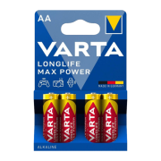 Батарейка Varta LONGLIFE MAX POWER (MAX TECH) LR6 AA BL4 Alkaline 1.5V (4706) (4/80/400) VARTA 4706101404