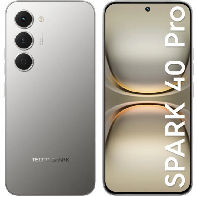 Смартфон Tecno Spark 40 Pro (KM6 256+8 MOON TITANIUM) Смартфон Tecno Spark 40 Pro (KM6 256+8 MOON TITANIUM)