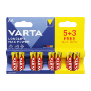 Батарейка Varta LONGLIFE MAX POWER (MAX TECH) LR6 AA BL8 Alkaline 1.5V (4706) (8/160) Varta LONGLIFE MAX POWER (MAX TECH) (04706101428)