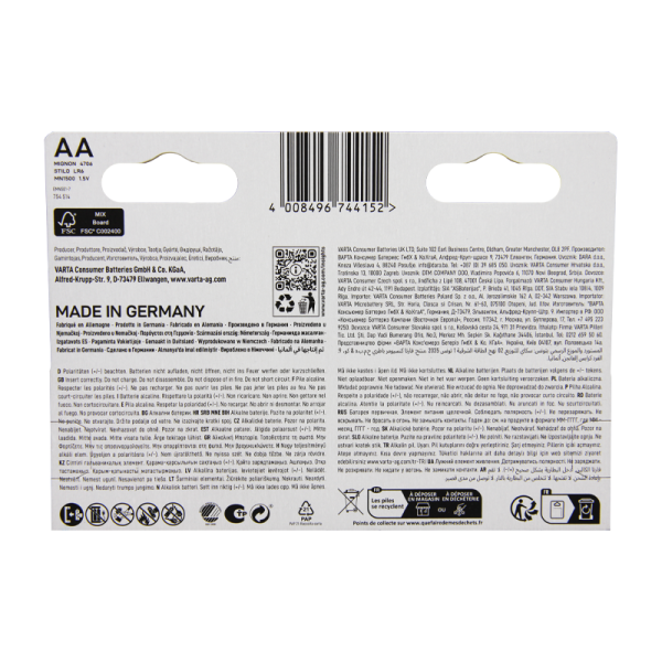 Батарейка Varta LONGLIFE MAX POWER (MAX TECH) LR6 AA BL8 Alkaline 1.5V (4706) (8/160) Varta LONGLIFE MAX POWER (MAX TECH) (04706101428) Батарейка Varta LONGLIFE MAX POWER (MAX TECH) LR6 AA BL8 Alkaline 1.5V (4706) (8/160) Varta LONGLIFE MAX POWER (MAX TECH) (04706101428)