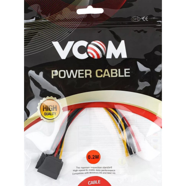 Переходник питания SATA-устройств (1big ->2SATA) VCOM <VPW7572> VCOM VPW7572
