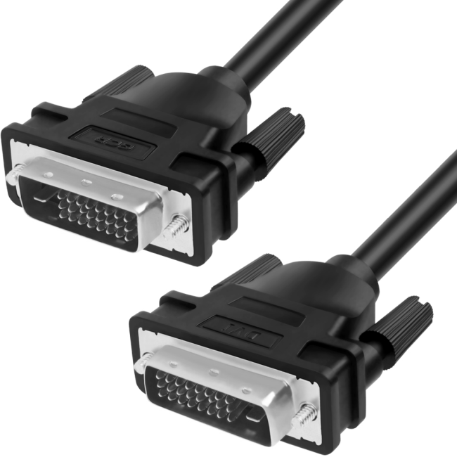 Greenconnect Кабель DVI-D 1.0m, черный, OD 8.5mm, 28/28 AWG, DVI/DVI, 25M/25M, GCR-DM2DMC-1.0m, двойной экран Greenconnect DVI-D (m) - DVI-D (m) 1м